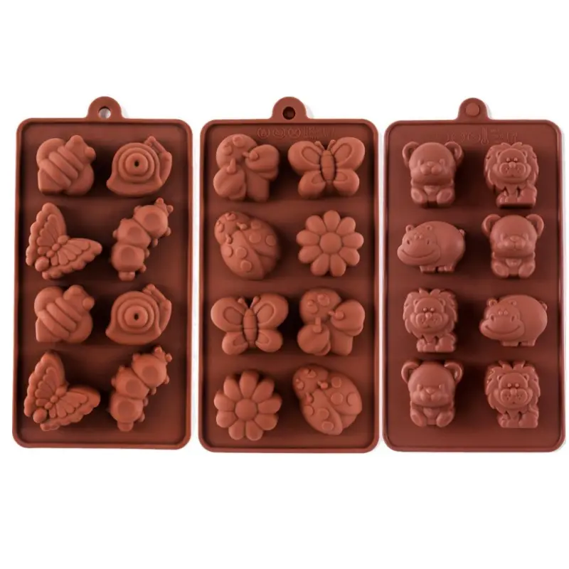 Set of 3 Forest Theme Silicone Molds Non-stick Chocolate Candy Mold,Soap Molds,Silicone Baking mold Making Kit, Lovely & Fun for Kids