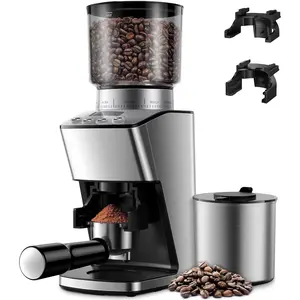 Conical Burr Coffee  Electric, Espresso  for  Use, Burr Mill with 51  Settings, Precision  Timer, Stainless Steel Container