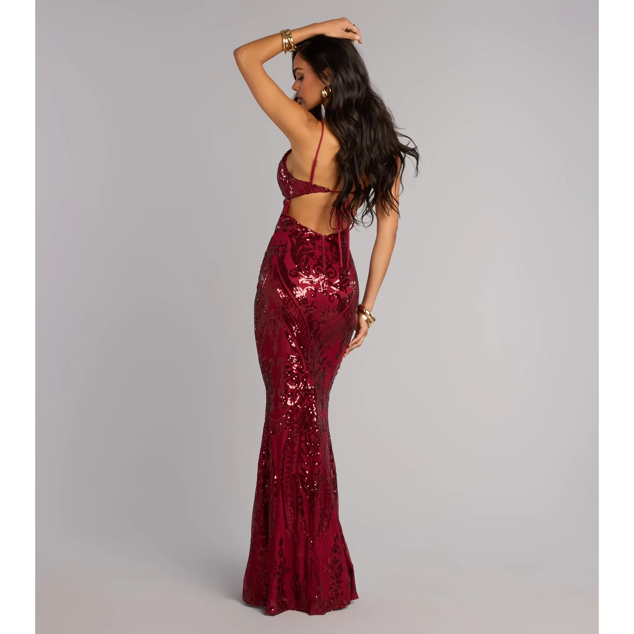 Ray Sequin Tie-Back Formal Dress - TikTok Shop