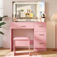 Brilliant Large LED Table with Chair Set- Pink