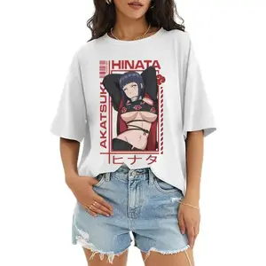 Naruto Hinata Hyuga Pure Cotton T-Shirt A Gift for Anime Fans Soft Cotton Comfortable Everyday Wear Black T-shirt Unisex Couple T-shirts, White T-shirt Casual Unisex Apparel