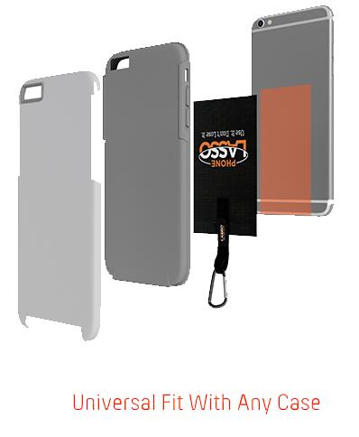 Phone Lasso Anti-Drop Smartphone Tethering System Secure Clip-On Carabiner Adjustable Wrist Strap for Enhanced Phone Safety White Patented