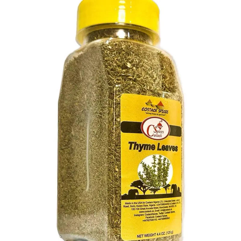 Costack Spices and Seasoning Thyme Leaves 4.4 oz Jar Made in USA for Culinary Use
