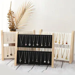 A Stylish Double-layer Necklace Display Stand, a Storage Rack for Hanging Multiple Necklaces, Easy to Organize and Access, Perfect for Jewelry Store Window Displays, Jewelry Towers