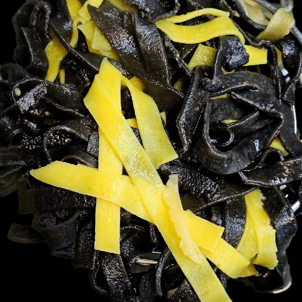 Sourdough Pasta- Squid Ink Fettuccine, Low-Carb, Vegan, Gluten-Free, Delicious