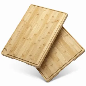 2PCS Large Wooden Cutting Board, Kitchen Cutting Board, Charcuterie Meat Chopping Board, Cheese and Vegetables Display Board, Reversible, Non Slip, Dishwasher Safe
