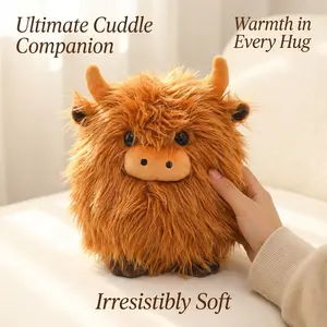 Cute and chubby Highland cow plush figurines Soft Stuffed Animal