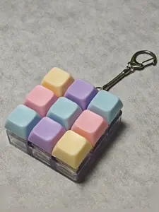 Keyboard Style Stress Relief Fidget Toy Keychain, Stress Relieving Accessory, Ultra-Detailed Design, 4 and 9 Keys, Portable Durable Backpack Accessory, Pocket Size Relaxation Tool