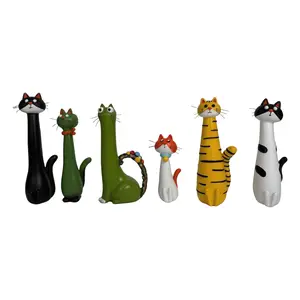 Explorinox Handcrafted Quirky Cat Vase Whimsical Resin Cat Shaped Flower Vase for Flowers Pampas Grass Funny Kitty Ornament for Home Office Shelf Decor Gifts for Cat Lovers
