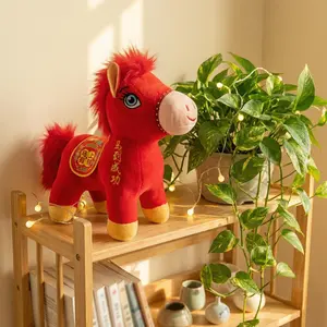 16cm Lucky Red Horse Plush Toy, Super Soft Stuffed Animal with Auspicious Embroidery, Cute Cartoon Horse Doll for Home Office Decor, Perfect Festive Gift for Birthday, Christmas, New Year & Party Favors in USA