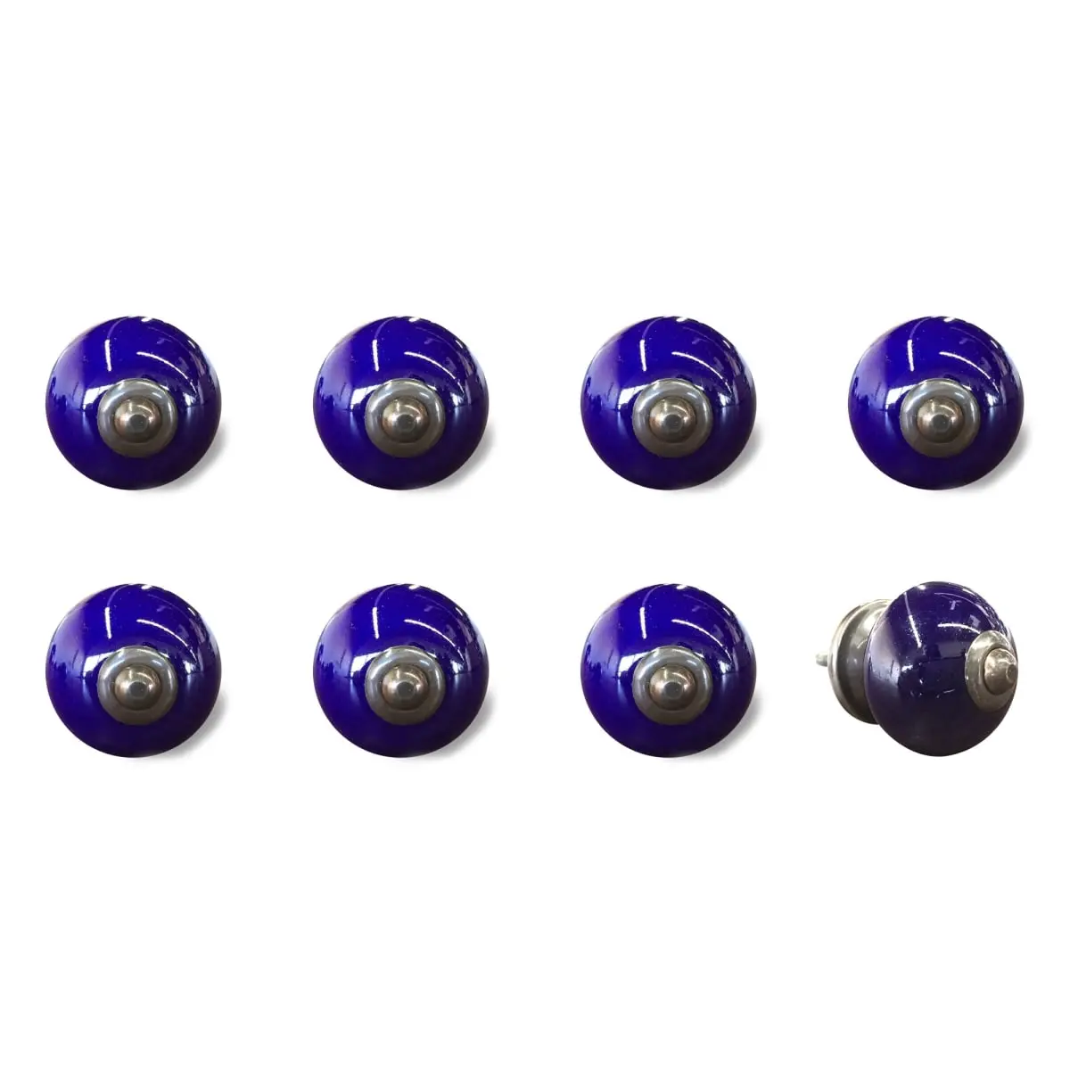 212 MAIN 1.5in Purple & Gray Ceramic-Metal Artisan Hand-Painted Drawer Pull Knobs - Set of 8, Traditional Door Hardware for Large Home Appliances