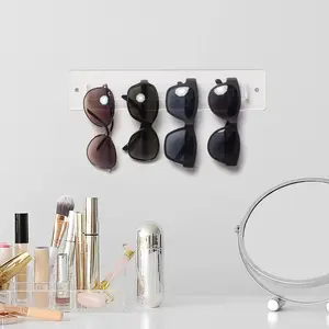Wall Mounted Clear Acrylic Sunglasses Hanger Rack, Eyewear Display Rail Holder