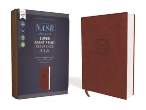 NASB, Super Giant Print Reference Bible, Leathersoft, Brown, Red Letter, 1995 Text, Comfort Print by Zondervan [Leatherbound Book]