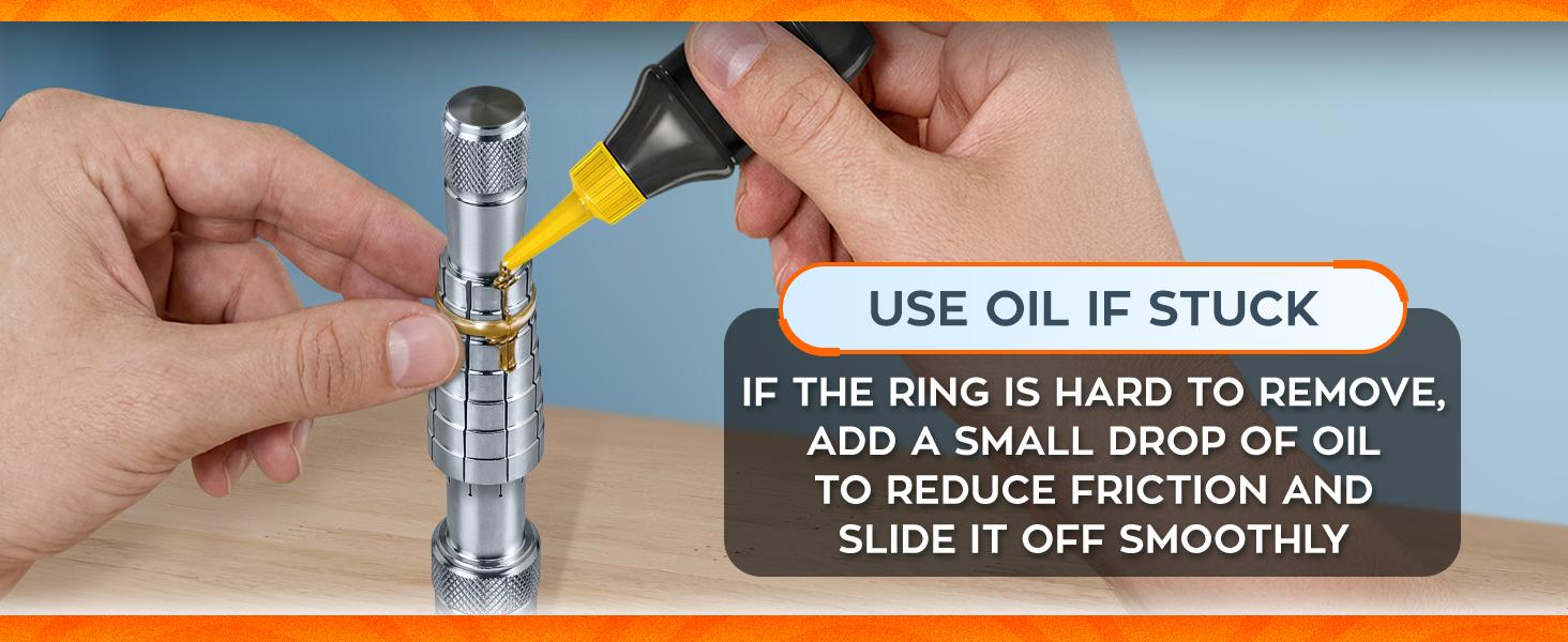 Stainless Steel Ring Stretcher Kit with Rubber Mallet - Professional Ring Resizing Tool 6-10 for Jewelers Jewelry Repair & DIY Enthusiasts