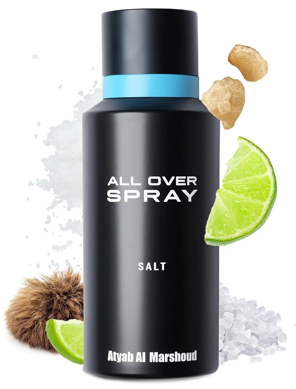 ATYAB AL MARSHOUD Salt All Over Spray (125 mL) - Long-Lasting (Up to 24 Hours), Unisex Body Mist, Refreshing Lime & Sea Salt Scent with Musk, Premium Body Spray for Women & Men