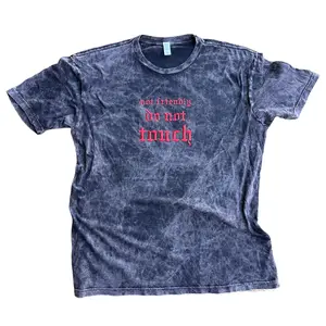 T-shirt Not Friendly Do Not Touch Vintage Tee Cotton Unisex True To Size Mineral Washed Alt Fashion