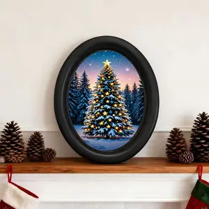 Vintage Christmas Tree Wall Decor, Gothic Victorian Style 3D Painting, Handmade Photo Transfer Print, Perfect for Halloween & Holiday Decoration