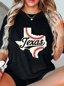 100% Cotton Texas Baseball State funny Texas Baseball T-Shirt