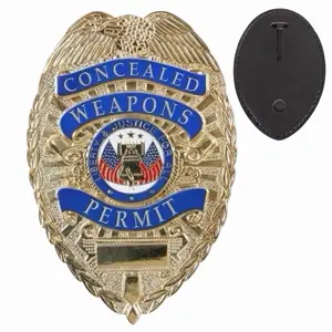 Rothco Leather Badge Holder & Concealed Weapons Permit Badge Combo Set - Durable Clip-On Design for Easy Attachment & Professional Appearance