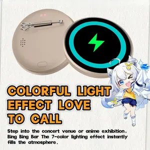 Programmable LED Light Anime Pin for Backpack, Smart Digital Display Brooch for GIF Video & Photo, Aesthetic Kawaii Cosplay Accessories for Otaku Gifts