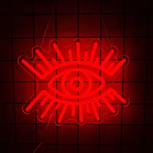 Evil Eye Neon Wall Art, LED Gothic Evil Eye Neon Sign, USB Neon Wall Decor, Decorative Wall Light, Decorative Lights for Game Rooms/Bedrooms/Man Caves/Kids' Rooms/Parties/Christmas Gifts