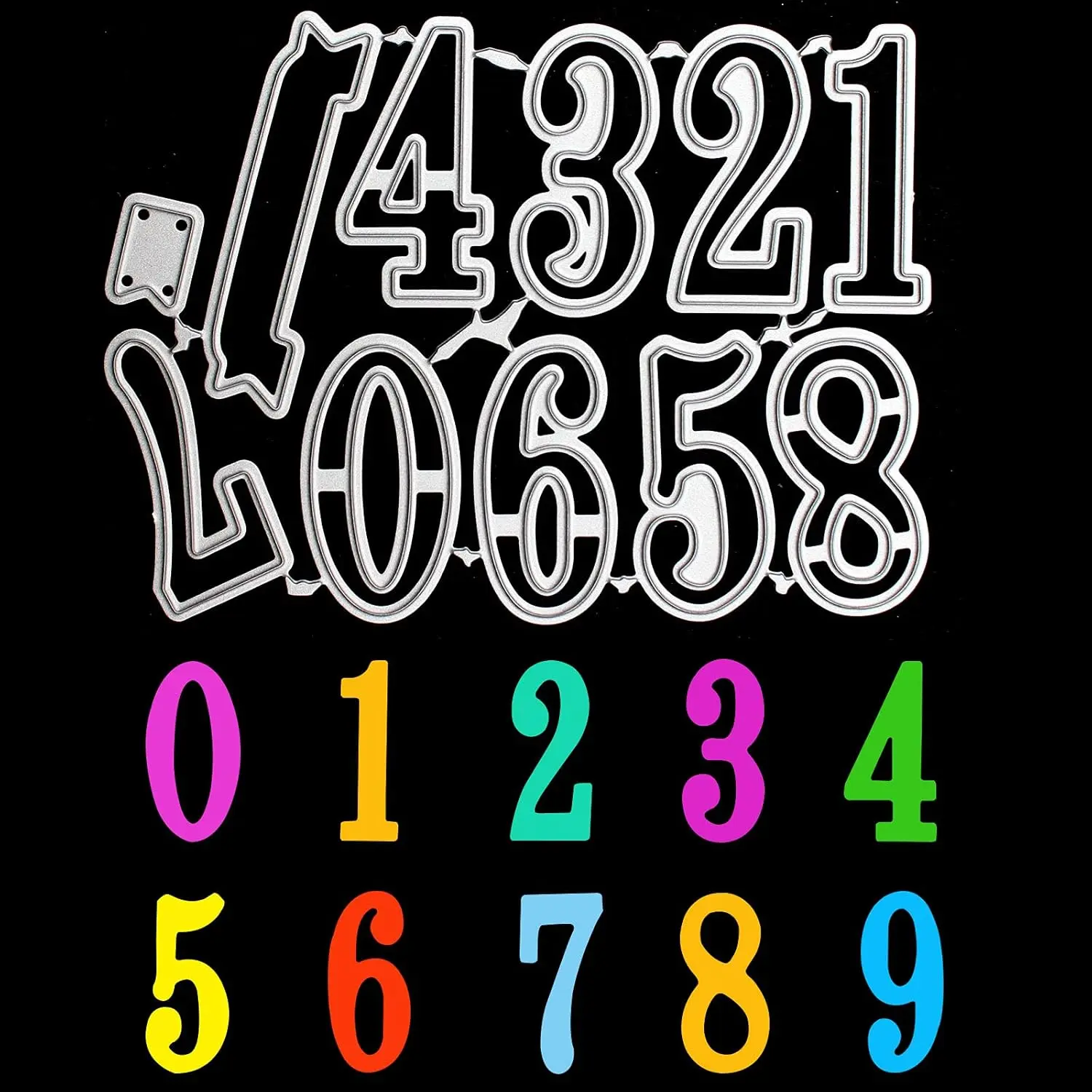 0-9 Numbers Metal  Dies,  cuts for Card Making DIY Craft, Carbon Steel Embossing Template, Metal Stencils Scrapbooking Tool