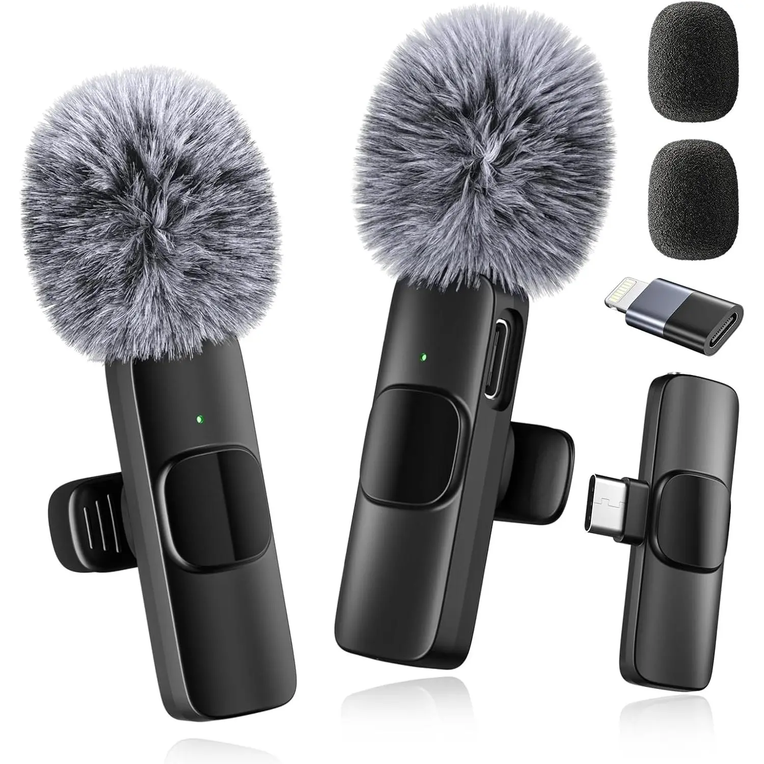 Professional Wireless Microphone for iPhone,iPad,Android, Lavalier Lapel Mic for Video Recording, Mini Mic Crystal Clear Recording with USB-C for Content Creators Vlog YouTube Tiktok Podcast Interview