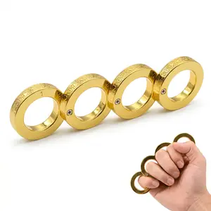Gold Fidget Finger Ring Set, Carved Metal Stress Relief Rings, Stackable Decorative Jewelry for Adults