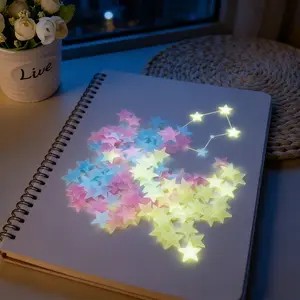 100/200/300 Glowing Star Wall Stickers, Super Cute Pentagram, Night Glow, Perfect for Boy and Girl Bedroom Ceiling and Walls, Glow In The Dark Stars For Ceiling, Decor, Decoration, Decorative