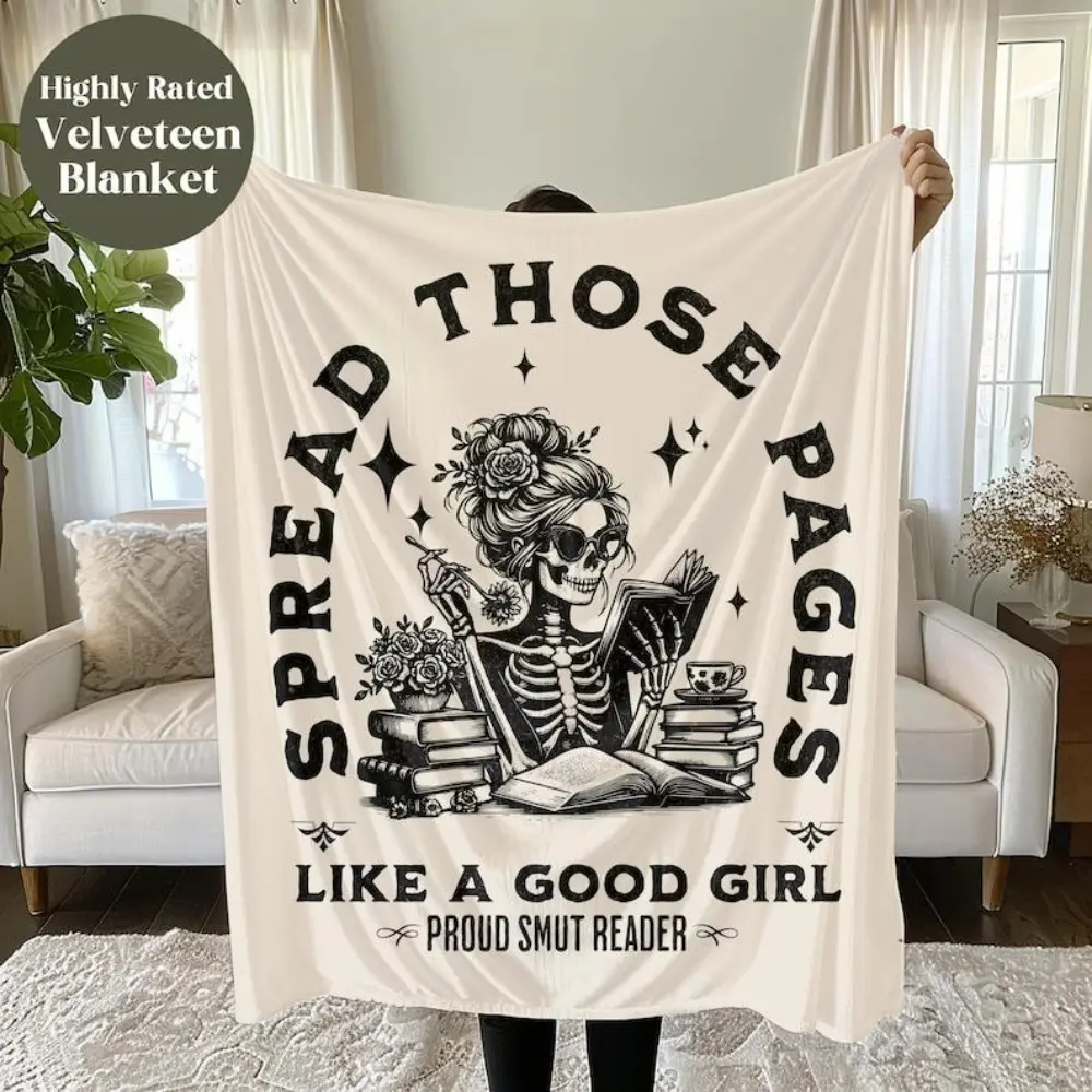 Spread Those Pages Blanket, Bookish Gift, Bookish Blanket,Gift for Lover, Reading Lover Gift, Reading Blanket
