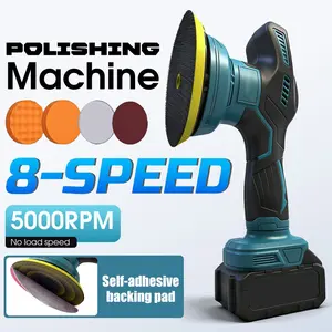 Portable Car Polisher with Power Indicator, Cordless Polisher, 1 Set Electric Cars Polish Machine Adjustment Speeds Power Tool, Easy To Use Electric Polishing Machines for Car