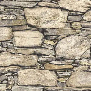 NuWallpaper NU2065 Hadrian Stone Wall Peel & Stick Wallpaper