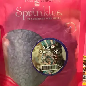 Sprinkles Sugar Gumdrop Pink Zebra Sprinkles Fragranced Wax Melts Candied Berry Sparkling Citrus Cotton Candy