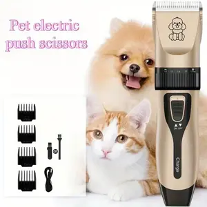 Rechargeable Dog Grooming Clipper Set, Quiet Electric Pet Hair Trimmer for Thick Coats, USB Charging, Cordless Design with Lithium Battery, 4 Guide Combs, For Dogs & Cats, Suitable for All Coat Types, Grooming Trimming Tool