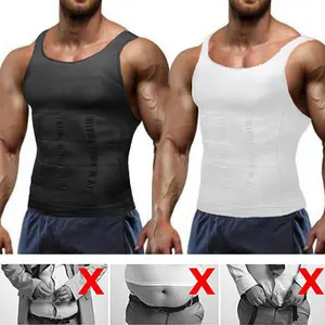 2 PACK Mens Body Shaper Tight Tummy Vest 1 PACK Compression Shirts Tank Top Men Shapewear Menswear Workout Abs Abdomen Undershirt Athletic Compression Underwear Base Layer Sport Tank Top