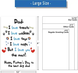 Funny Dog Dad Fathers Day Card from Son Daughter, Cute Dog Dad Gifts for Men, Happy Father’s Day Card for Him