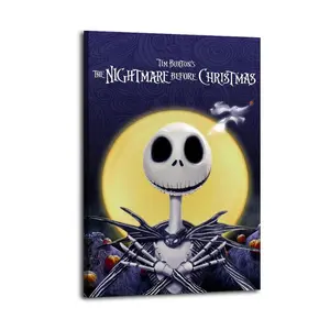 The Nightmare Poster Before Christmas Musical Fantasy Movie (2) Posters Room Aesthetic Canvas Wall Art  for Teen and Girls Dorm Decor Abstract Wall Art Colorful  Prints Aesthetic Room Decor