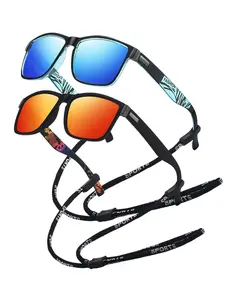 2pcs latest model color blocking with chain sports sunglasses, Sports outdoor sunglasses, unisex, with multiple colors to choose from, providing UV400 protective lenses and anti slip rubber nose pads, perfect for sports, beach, vacation