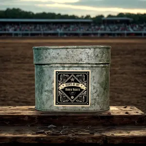 Rodeo Nights Galvanized Oval Tin Soy Candle