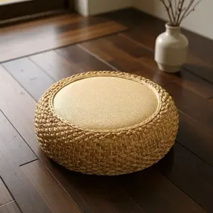 Rattan Meditation Cushion – Round Floor Seat for Relaxation