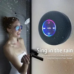 AquaBeat Waterproof Bluetooth Shower Speaker with LED Lights