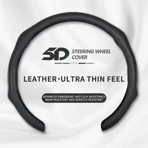 2026 Upgrade-Napa Nappa Leather Steering Wheel Cover New Quick Turn Non-Slip Breathable Ultra-Thin Universal Grip Cover Suitable for Four Seasons Card Cover Vehicle Interior Automotive sunlight soap