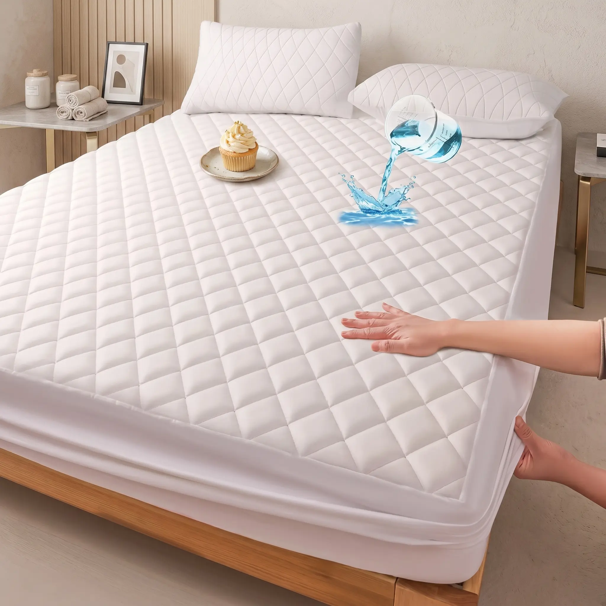 Waterproof Mattress Protector with Pillowcases – 16" Deep Pocket, TPU Barrier, Soft & Breathable – Machine Washable – Twin/Full/Queen/King