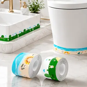 2-Pack Waterproof Toilet Seam Tape, Self-Adhesive Sealant Strip for Kitchen & Bathroom, Moisture-Proof Gap Filler for Sink Seams
