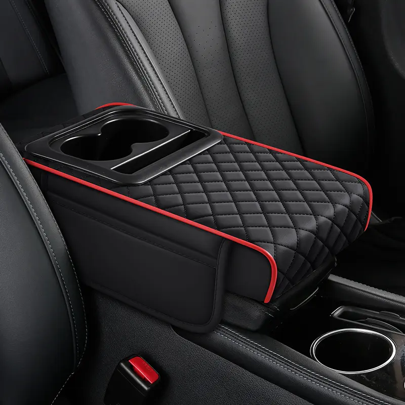 The new 2025 four - in - one embossed full - leather car center armrest box pad Car Armrest Cushion that is suitable for all seasons, with height - increasing function, wear - resistant protective cover, and it is an automotive interior product