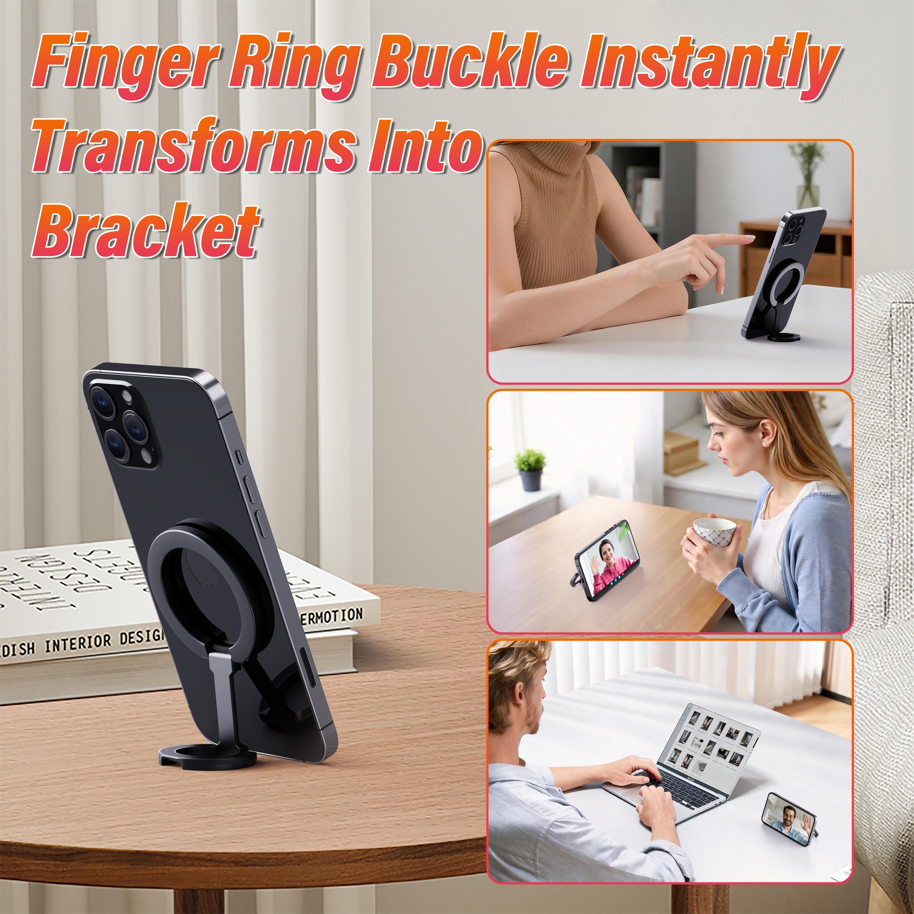 Dual‑Sided Magnetic Phone Ring Grip, Super Strong Magnet Phone Stand Holder Compatible with Car Mounts, Magnetic Phone Accessory for iPhone 17/16/15/14/13 Pro Max Plus