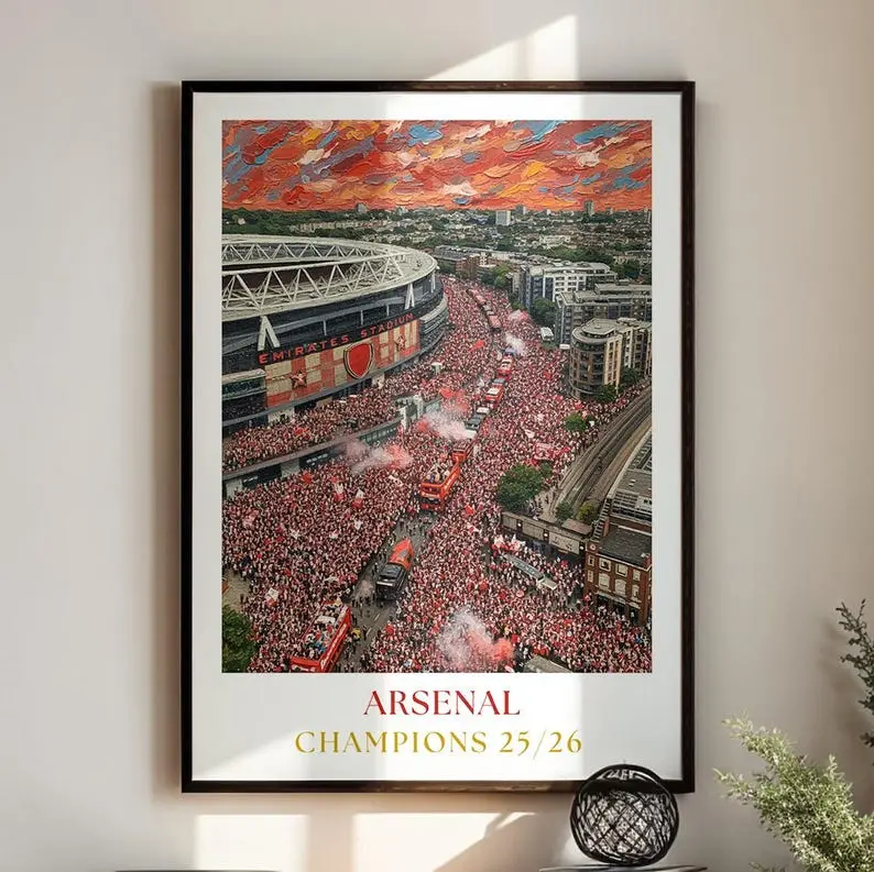 Arsenal Poster : Parade Champions 25/26 Wall Art Painting