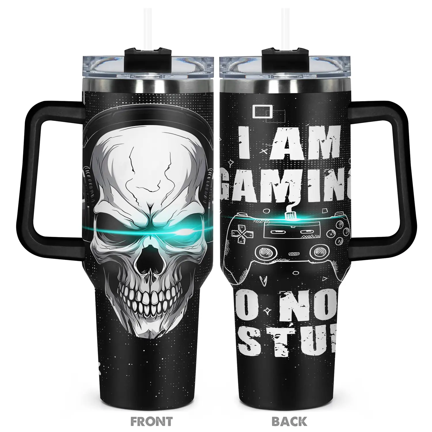 1pc, Gifts for Game Enthusiasts 40oz Hydration Stainless Steel Tumbler, Insulated Drinkware, Gaming Funny Print 40oz, Insulated and Durable, Gift for Any Occasion: Birthdays, Holidays, or Special Moments for Family, Friends, or Coworkers