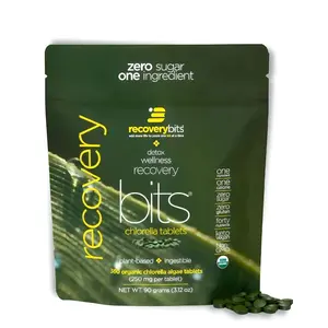 RECOVERYbits Organic Chlorella Algae Tablets: Detox, Immune Support, 40+ VItamins, High Protein: 360 Count Edible Supplement