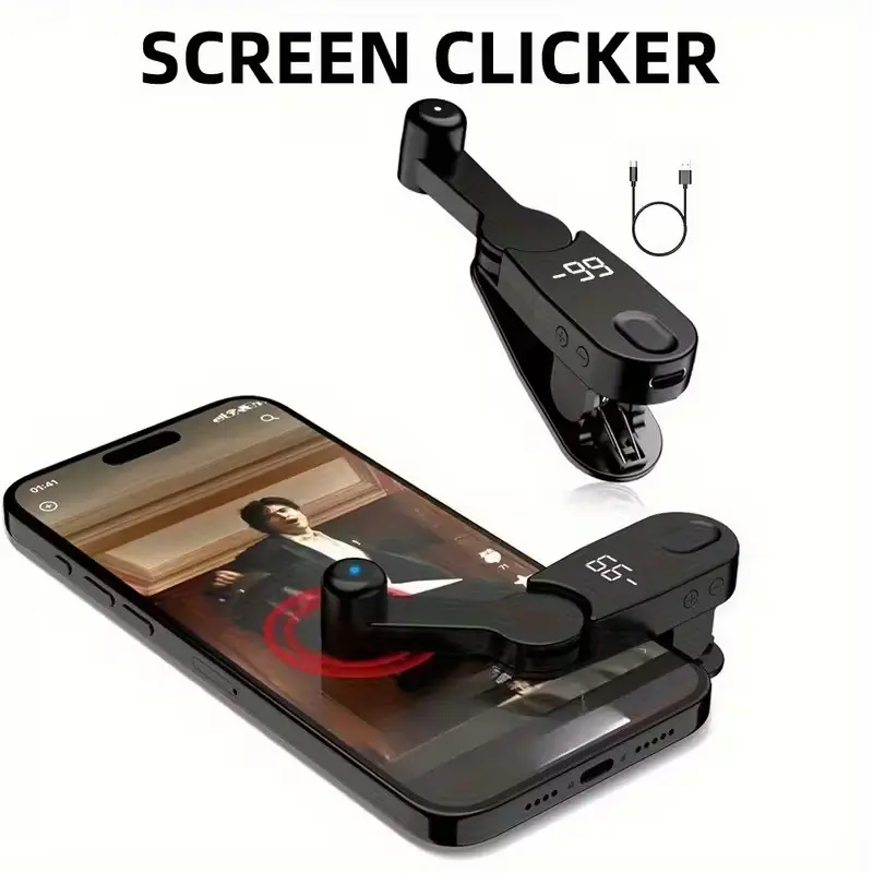 Rechargeable Auto Clicker with Digital Display, Clamp Design, Ideal for Live Streaming and Gaming Automation, Must-Have Player Tool, Smartphone Accessories, Cellphone Accessories